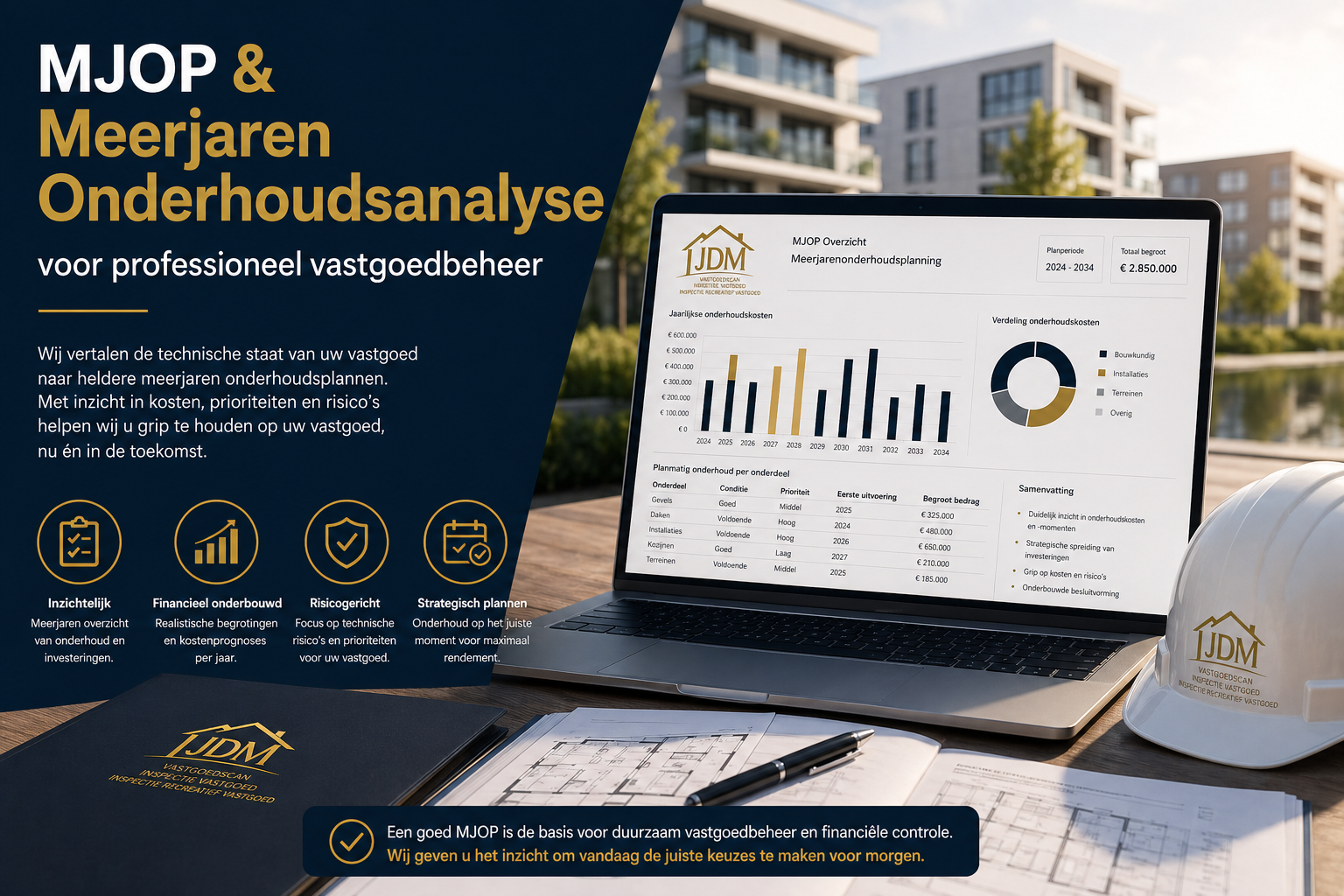 MJOP en meerjaren onderhoudsanalyse voor professioneel vastgoedbeheer – strategisch inzicht in onderhoud, kosten, risico’s en meerjarenplanning voor duurzaam vastgoedbeheer